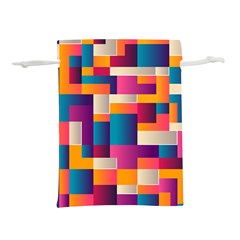 Abstract Geometry Blocks Lightweight Drawstring Pouch (m)