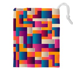 Abstract Geometry Blocks Drawstring Pouch (4xl)