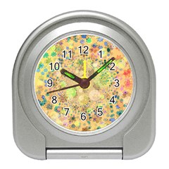 Flowers Color Colorful Watercolour Travel Alarm Clock