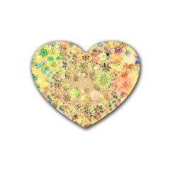 Flowers Color Colorful Watercolour Rubber Coaster (heart) 