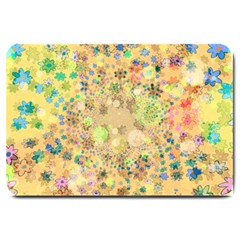 Flowers Color Colorful Watercolour Large Doormat  by HermanTelo