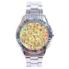 Flowers Color Colorful Watercolour Stainless Steel Analogue Watch