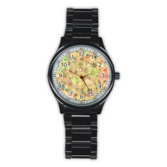 Flowers Color Colorful Watercolour Stainless Steel Round Watch by HermanTelo