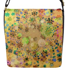 Flowers Color Colorful Watercolour Flap Closure Messenger Bag (s)