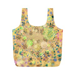 Flowers Color Colorful Watercolour Full Print Recycle Bag (m)