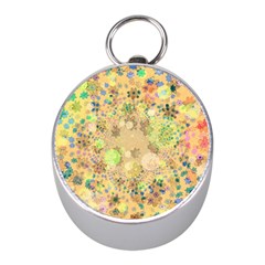 Flowers Color Colorful Watercolour Mini Silver Compasses