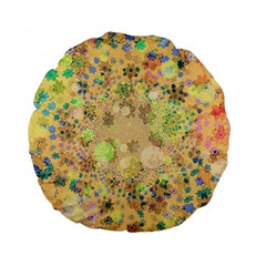 Flowers Color Colorful Watercolour Standard 15  Premium Flano Round Cushions