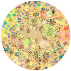 Flowers Color Colorful Watercolour Wooden Puzzle Round by HermanTelo