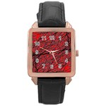 Neurons Cells Train Link Brain Rose Gold Leather Watch  Front