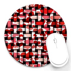 Background Red Summary Round Mousepads