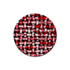 Background Red Summary Rubber Coaster (round) 