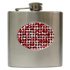 Background Red Summary Hip Flask (6 Oz) by HermanTelo