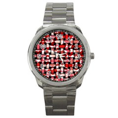 Background Red Summary Sport Metal Watch by HermanTelo