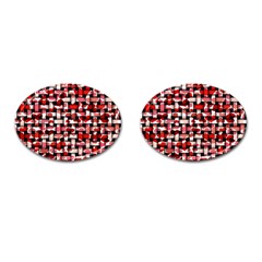 Background Red Summary Cufflinks (oval)