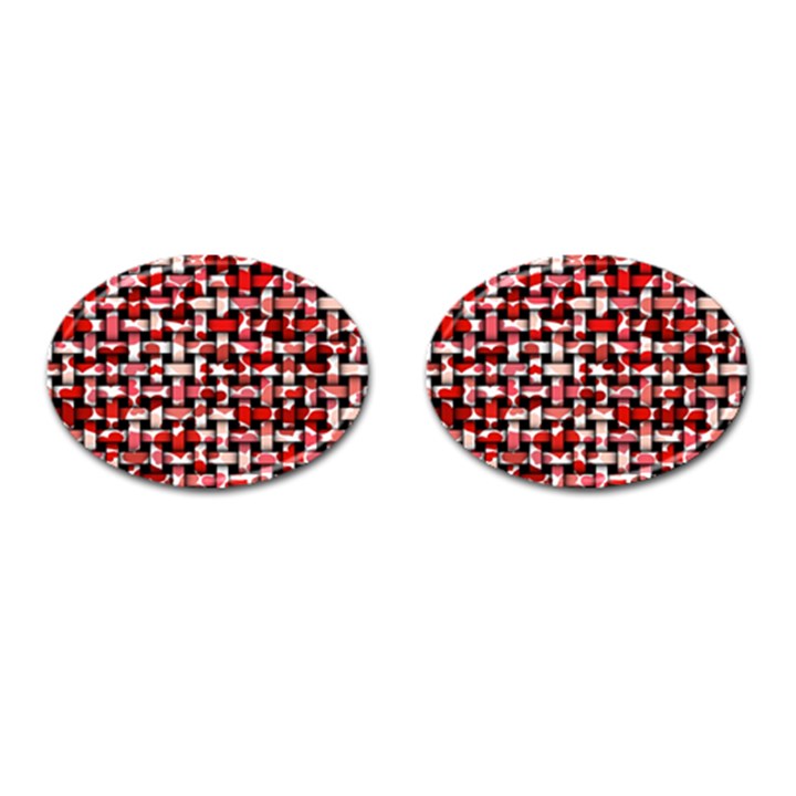 Background Red Summary Cufflinks (Oval)