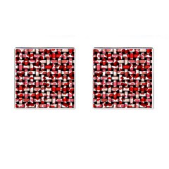 Background Red Summary Cufflinks (square) by HermanTelo