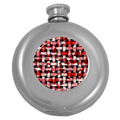 Background Red Summary Round Hip Flask (5 Oz) by HermanTelo