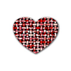 Background Red Summary Heart Coaster (4 Pack) 