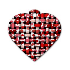 Background Red Summary Dog Tag Heart (one Side)