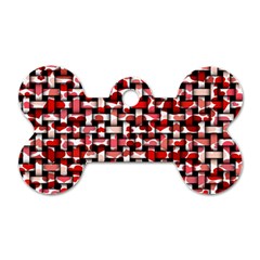 Background Red Summary Dog Tag Bone (two Sides)