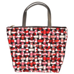 Background Red Summary Bucket Bag