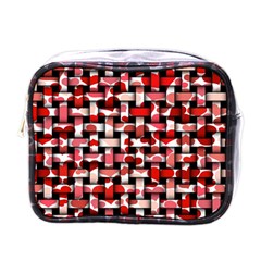 Background Red Summary Mini Toiletries Bag (one Side)