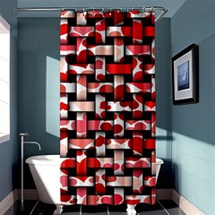 Background Red Summary Shower Curtain 36  X 72  (stall) 