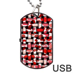 Background Red Summary Dog Tag Usb Flash (one Side)