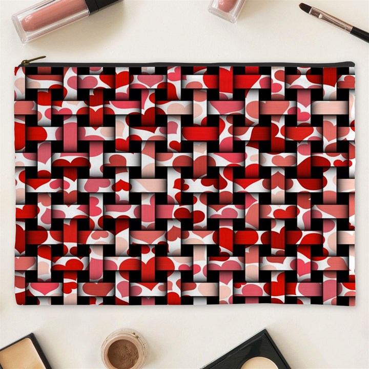 Background Red Summary Cosmetic Bag (XXXL)