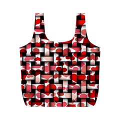 Background Red Summary Full Print Recycle Bag (m)