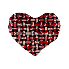 Background Red Summary Standard 16  Premium Flano Heart Shape Cushions