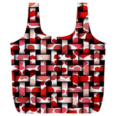 Background Red Summary Full Print Recycle Bag (xxl)