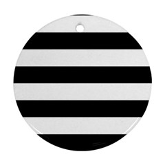 Black And White Large Stripes Goth Mime French Style Ornament (round) by genx