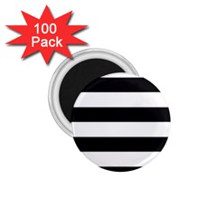 Black And White Large Stripes Goth Mime French Style 1 75  Magnets (100 Pack)  by genx