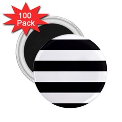 Black And White Large Stripes Goth Mime French Style 2 25  Magnets (100 Pack)  by genx