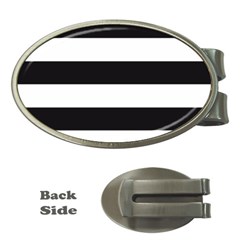 Black And White Large Stripes Goth Mime French Style Money Clips (oval)  by genx