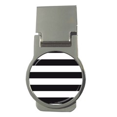 Black And White Large Stripes Goth Mime French Style Money Clips (round)  by genx