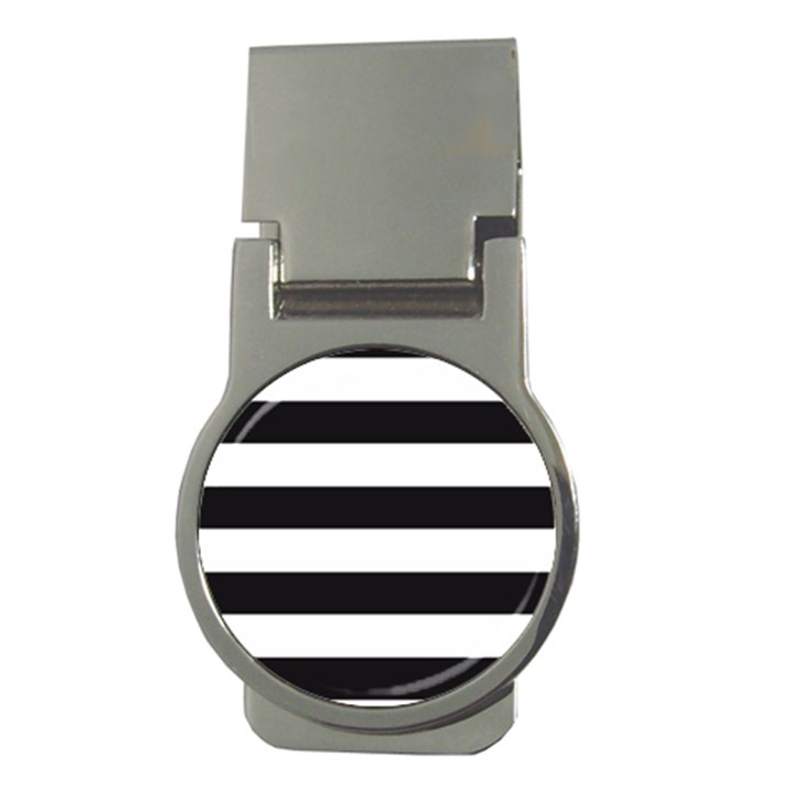 Black and White Large Stripes Goth Mime french style Money Clips (Round) 