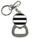 Black and White Large Stripes Goth Mime french style Bottle Opener Key Chain Front