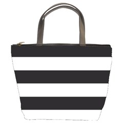 Black And White Large Stripes Goth Mime French Style Bucket Bag by genx