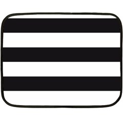 Black And White Large Stripes Goth Mime French Style Double Sided Fleece Blanket (mini)  by genx