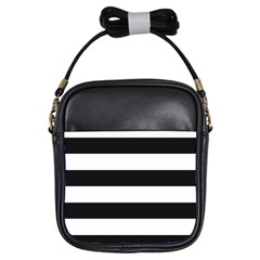 Black And White Large Stripes Goth Mime French Style Girls Sling Bag by genx