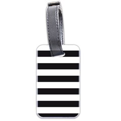 Black And White Large Stripes Goth Mime French Style Luggage Tag (two Sides) by genx