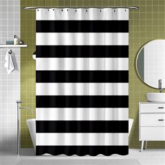 Black And White Large Stripes Goth Mime French Style Shower Curtain 48  X 72  (small)  by genx