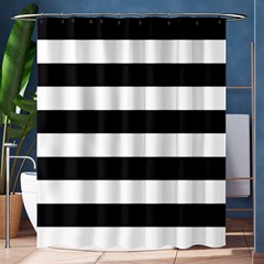 Black And White Large Stripes Goth Mime French Style Shower Curtain 60  X 72  (medium)  by genx