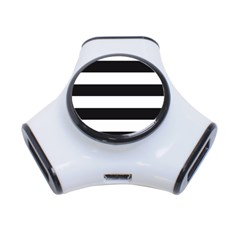 Black And White Large Stripes Goth Mime French Style 3-port Usb Hub by genx