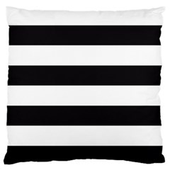 Black And White Large Stripes Goth Mime French Style Large Cushion Case (two Sides) by genx