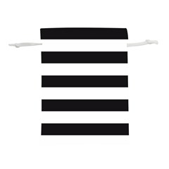 Black And White Large Stripes Goth Mime French Style Lightweight Drawstring Pouch (m)