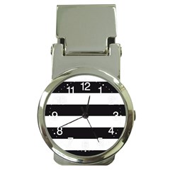 Black And White Large Stripes Goth Mime French Style Money Clip Watches by genx