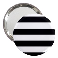 Black And White Large Stripes Goth Mime French Style 3  Handbag Mirrors by genx